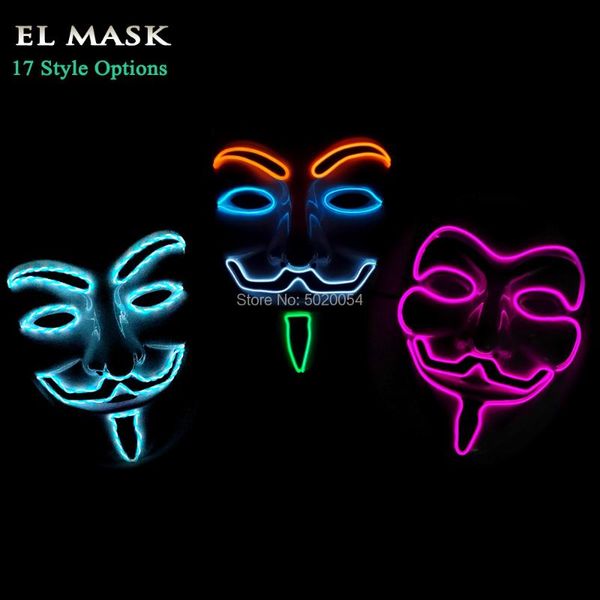 party masks gzyuchao el neon led light up mask halloween rave vendetta glowing for wedding birthday
party masks gzyuchao el neon led light up mask halloween rave vendetta glowing for wedding birthday