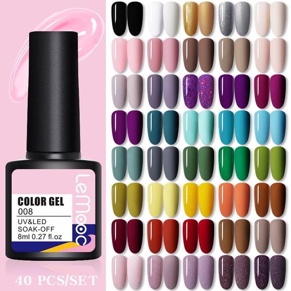 40/10pcs/set nail gel polish glitter lacquers soak off semi permanent hybrid varnish kit uv led base matte coat kits art
40/10pcs/set nail gel polish glitter lacquers soak off semi permanent hybrid varnish kit uv led base matte coat kits art