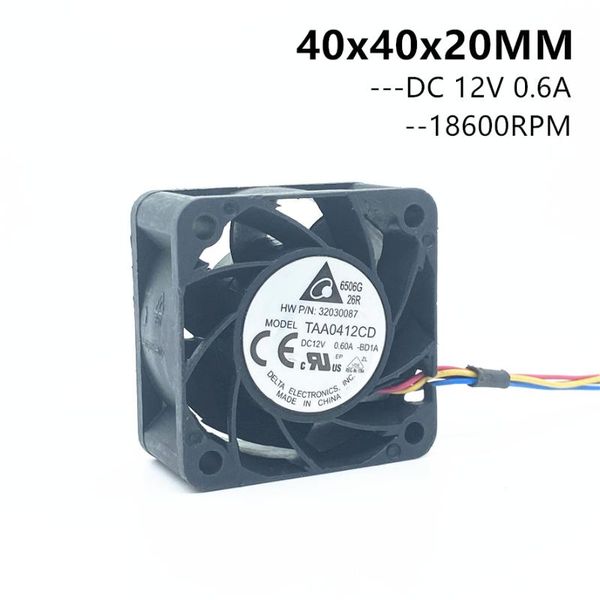 fans & coolings delta taa0412cd 40x40x20mm 40mm 4020 4cm server fan inverter computer cpu axial blower cooling dc 12v 0.6a 4pin
fans & coolings delta taa0412cd 40x40x20mm 40mm 4020 4cm server fan inverter computer cpu axial blower cooling dc 12v 0.6a 4pin