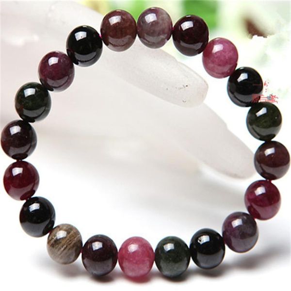 beaded, strands genuine colorful natural tourmaline bracelets women lady stretch healing crystal round bead bracelet 10mm, Black
beaded, strands genuine colorful natural tourmaline bracelets women lady stretch healing crystal round bead bracelet 10mm, Black