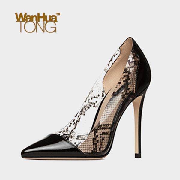 dress shoes wanhuatong snake skin pattern transparency pu business party pointed toe stiletto heel pumps size45, Black
dress shoes wanhuatong snake skin pattern transparency pu business party pointed toe stiletto heel pumps size45, Black