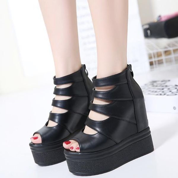 summer women's hollow thick bottoms 13cm sandals waterproof table ultra-high heeled slope muffin sandal boots, Black
summer women's hollow thick bottoms 13cm sandals waterproof table ultra-high heeled slope muffin sandal boots, Black