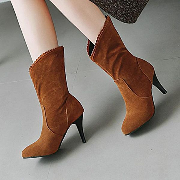 boots woman's winter flock high heel calf solid 4colors female shoes slip-on warm with short plush, Black
boots woman's winter flock high heel calf solid 4colors female shoes slip-on warm with short plush, Black