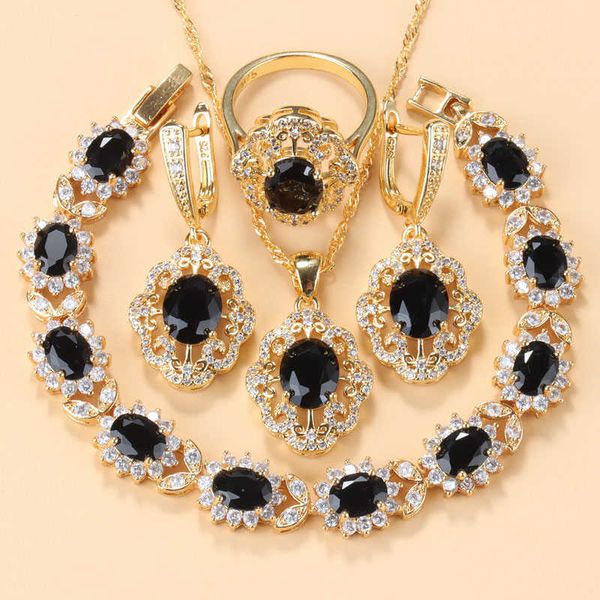classic morrocan jewelry sets gold-plated black zirconia earring necklace and bracelet ring gift set for women in a box h1022, Silver
classic morrocan jewelry sets gold-plated black zirconia earring necklace and bracelet ring gift set for women in a box h1022, Silver