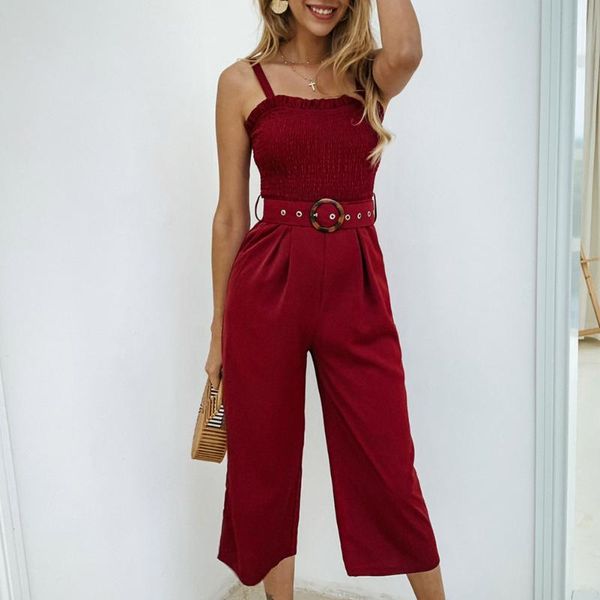 women's jumpsuits & rompers summer straight romper 2021 strap backless lace-up pocket calf length pants red green black jumpsuit, Black;white
women's jumpsuits & rompers summer straight romper 2021 strap backless lace-up pocket calf length pants red green black jumpsuit, Black;white