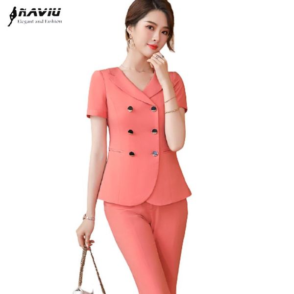 women's two piece pants 2021 summer fashion women suits temperament formal short sleeve slim blazer and flare office ladies work wear, White
women's two piece pants 2021 summer fashion women suits temperament formal short sleeve slim blazer and flare office ladies work wear, White