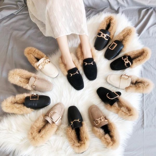 fashion wool loafer shoes women est autumn and winter women's flat slippers fur plus velvet loafers, Black
fashion wool loafer shoes women est autumn and winter women's flat slippers fur plus velvet loafers, Black