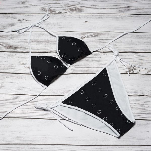 lady letter split swimwear two pieces halter neck bandage bikinis set summer beach low waist backless bathing suit, White;black
lady letter split swimwear two pieces halter neck bandage bikinis set summer beach low waist backless bathing suit, White;black