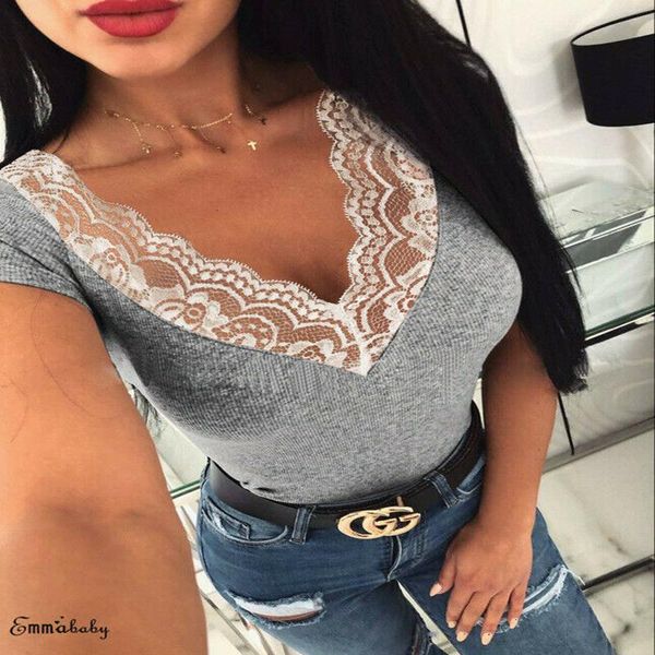 women's t-shirt hirigin lace women female solid t-shirts summer v neck basic plus size shirt, White
women's t-shirt hirigin lace women female solid t-shirts summer v neck basic plus size shirt, White