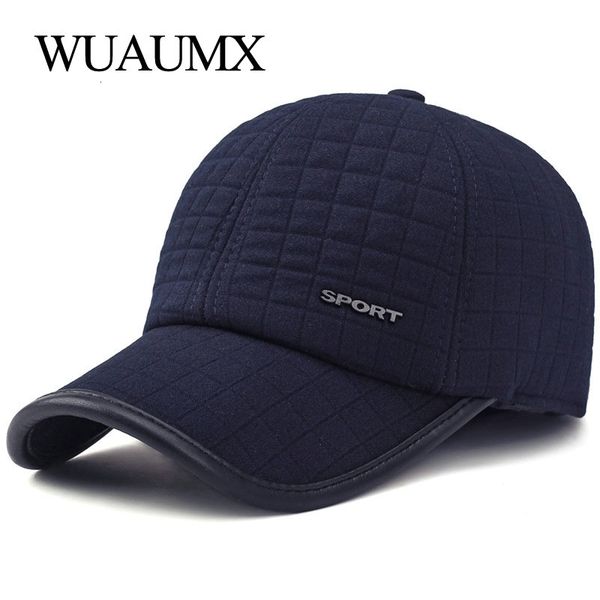 wuaumx winter baseball cap for men with earflaps warm cotton thicker snapback father's hats ear protection casquette, Black;white
wuaumx winter baseball cap for men with earflaps warm cotton thicker snapback father's hats ear protection casquette, Black;white