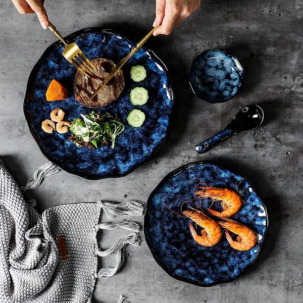 dishes & plates european irregular blue ceramic bowl salad fish plate creative home kitchen tableware set dinnerware
dishes & plates european irregular blue ceramic bowl salad fish plate creative home kitchen tableware set dinnerware