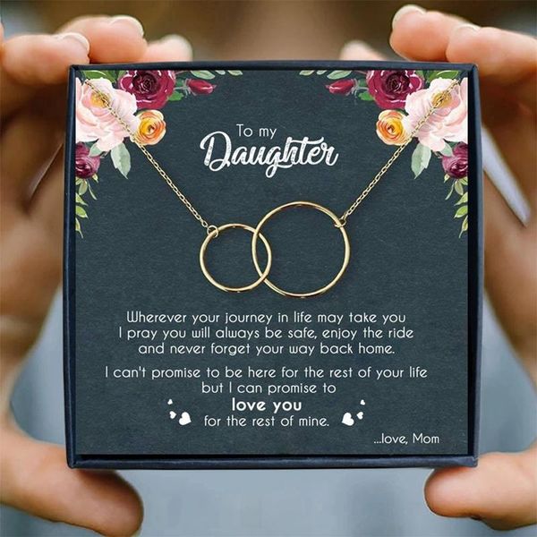 pendant necklaces daughter necklace gifts double circle chain for women birthday jewelry mother gift rose gold female christmas, Silver
pendant necklaces daughter necklace gifts double circle chain for women birthday jewelry mother gift rose gold female christmas, Silver