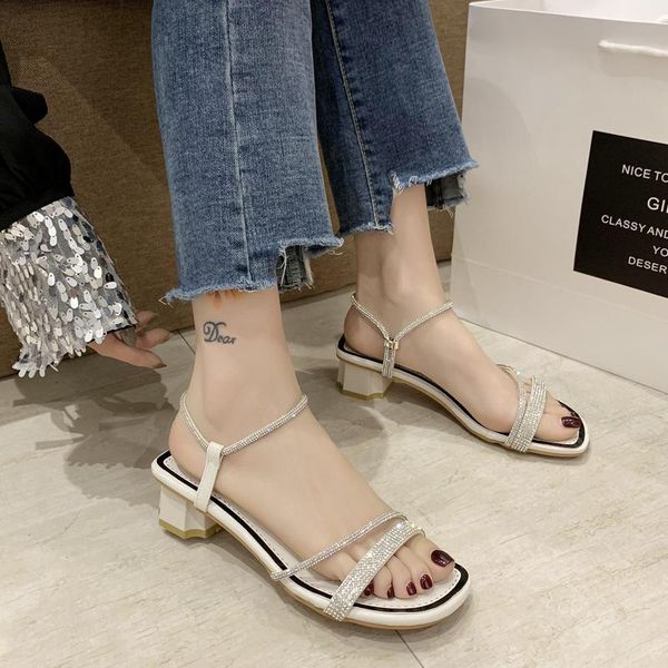 dress shoes shiny crystal narrow band thick heel sandals women fashion slip-on summer open toe high heels party 2021, Black
dress shoes shiny crystal narrow band thick heel sandals women fashion slip-on summer open toe high heels party 2021, Black