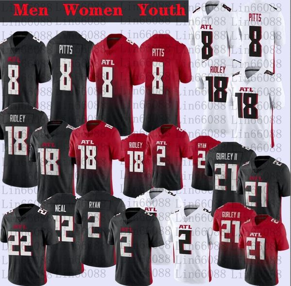 2021 men football 8 kyle pitts 2 matt ryan 21 todd gurley ii 18 ridley 22 keanu neal women youth jersey, Black;red
2021 men football 8 kyle pitts 2 matt ryan 21 todd gurley ii 18 ridley 22 keanu neal women youth jersey, Black;red
