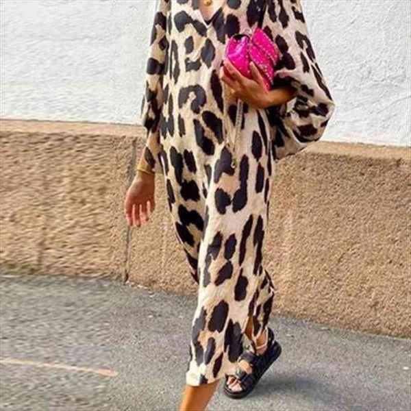 v neck leopard casual women dress long sleeve frock printed sundress bohemian beach large size, Black;gray
v neck leopard casual women dress long sleeve frock printed sundress bohemian beach large size, Black;gray