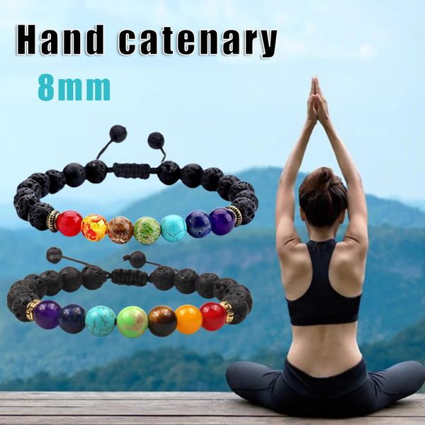 beaded, strands 7 chakra healing beaded with 8mm volcanic rock bracelet rainbow color natural stone beads wrist jewelry k2, Black
beaded, strands 7 chakra healing beaded with 8mm volcanic rock bracelet rainbow color natural stone beads wrist jewelry k2, Black
