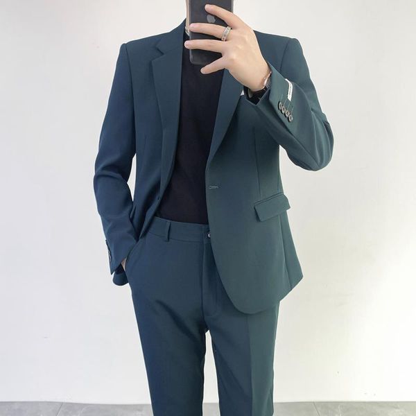 men's suits & blazers men 2021 summer 2 piece slim fit groom tuxedo for wedding male fashion jacket with pants/, White;black
men's suits & blazers men 2021 summer 2 piece slim fit groom tuxedo for wedding male fashion jacket with pants/, White;black
