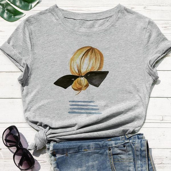 women's t-shirt trendy refreshing t shirt women blonde beauty and black bow graphic print cartoon casual, White
women's t-shirt trendy refreshing t shirt women blonde beauty and black bow graphic print cartoon casual, White