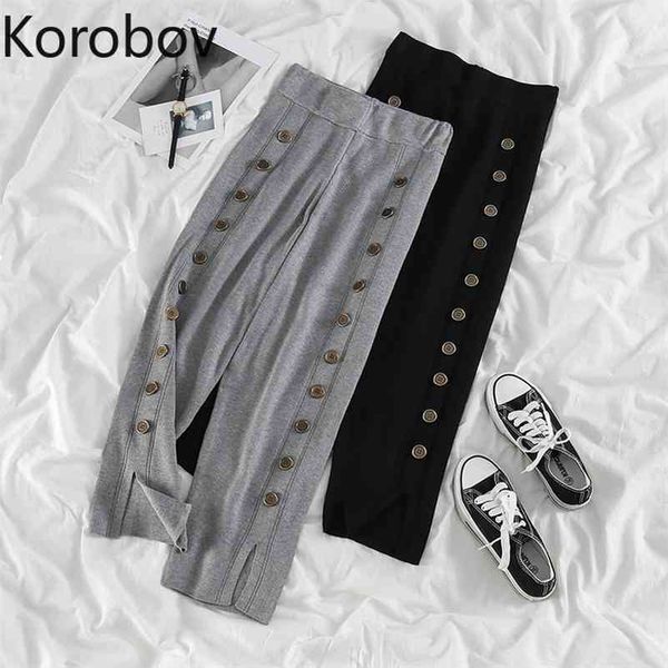 korobov women loose casual pants vintage single breasted high waist fashion streetwear women trousers vintage female joggers 210430, Black;white
korobov women loose casual pants vintage single breasted high waist fashion streetwear women trousers vintage female joggers 210430, Black;white