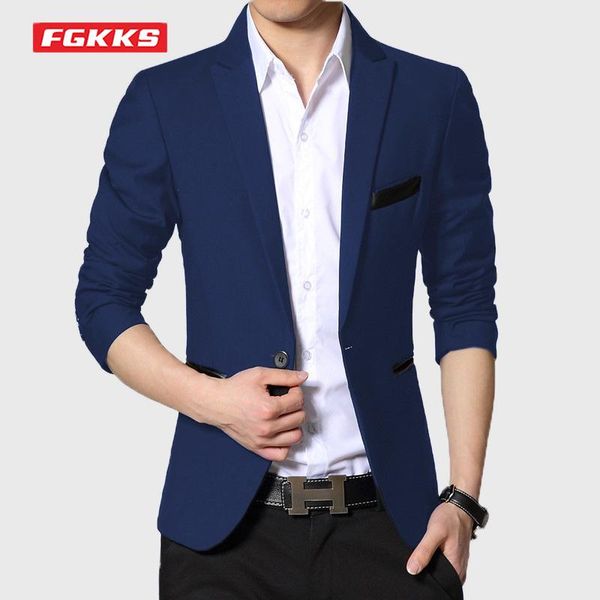 men's suits & blazers fgkks spring autumn korean fashion blazer single button suit with leather pockets slim fit casual male, White;black
men's suits & blazers fgkks spring autumn korean fashion blazer single button suit with leather pockets slim fit casual male, White;black