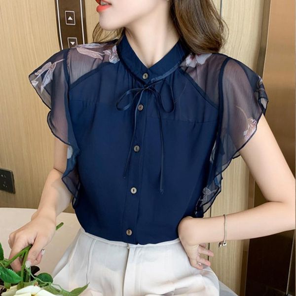 women's blouses & shirts lucvever 2021 ruffles chiffon shirt women summer flower print patchwork button vintage ol casual ladies, White
women's blouses & shirts lucvever 2021 ruffles chiffon shirt women summer flower print patchwork button vintage ol casual ladies, White