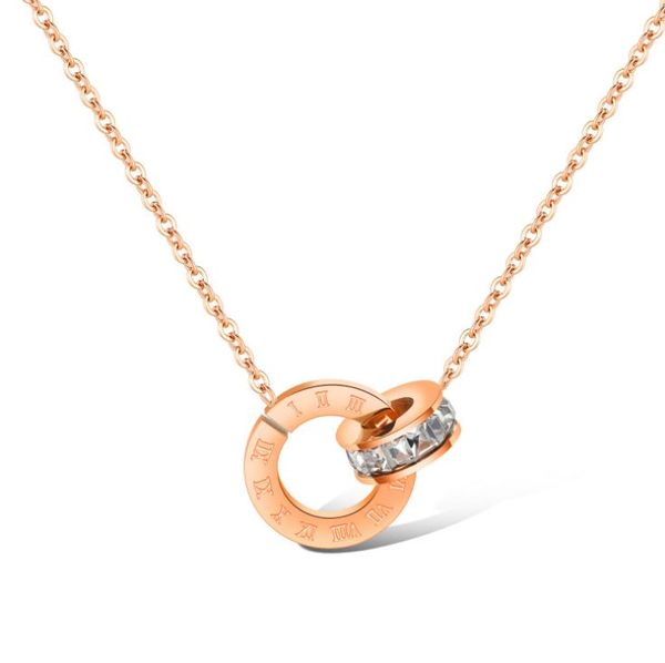 valentine's day gifts women's stainless steel necklaces double-ring roman numeral pendant necklace rose gold plated pendants fashi, Silver
valentine's day gifts women's stainless steel necklaces double-ring roman numeral pendant necklace rose gold plated pendants fashi, Silver