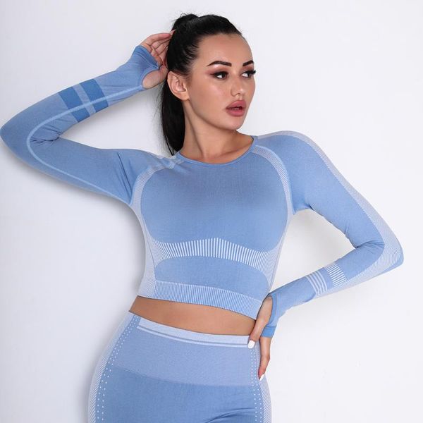 yoga outfit women long sleeve shirt seamless knitted fitness breathable quick-drying crop ladies gym clothing
yoga outfit women long sleeve shirt seamless knitted fitness breathable quick-drying crop ladies gym clothing