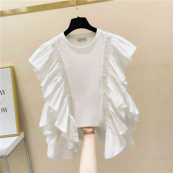 t shirt ruffled patch off shoulder loose short sleeved t-shirt for women summer clothing fashion white black
t shirt ruffled patch off shoulder loose short sleeved t-shirt for women summer clothing fashion white black