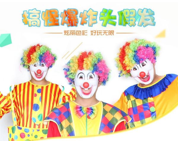 party masks wig clown colour explosive head funny performance dance props children cover short hair for halloween
party masks wig clown colour explosive head funny performance dance props children cover short hair for halloween