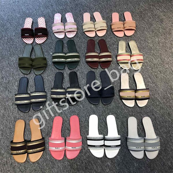 women slippers designer embroidery sandals ladies brand summer flat slides outdoor beach woman slipper colour letters slide with box, Black
women slippers designer embroidery sandals ladies brand summer flat slides outdoor beach woman slipper colour letters slide with box, Black