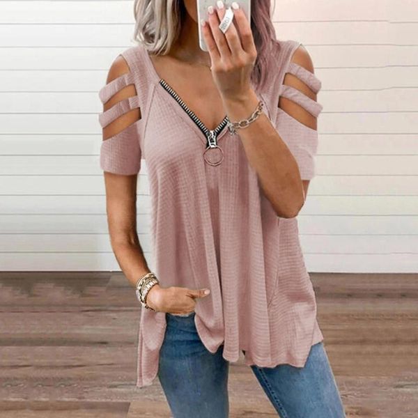 womens v-neck tshirts hollow strapless collar zipper short sleeve casual fashion female solid tee t-shirt women's, White
womens v-neck tshirts hollow strapless collar zipper short sleeve casual fashion female solid tee t-shirt women's, White