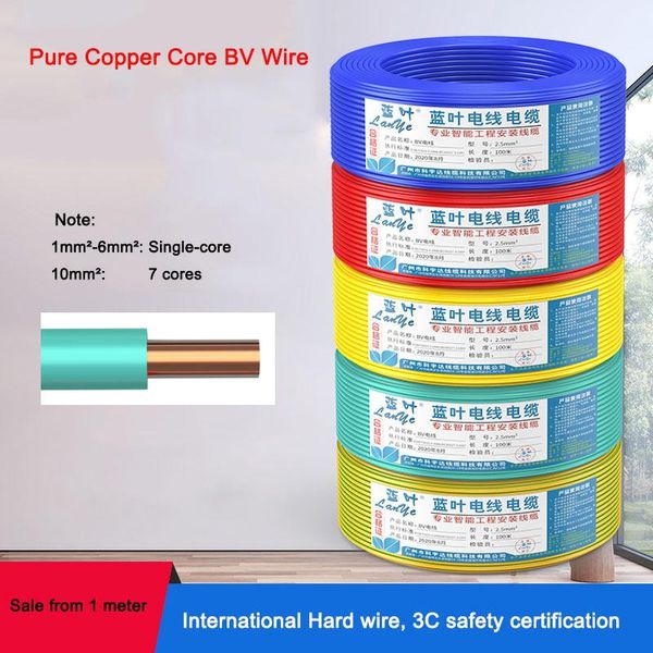 other lighting accessories 1mm²-6mm² pure copper core bv wire single-stranded single-core household cable 10mm² 7 cores multiple color
other lighting accessories 1mm²-6mm² pure copper core bv wire single-stranded single-core household cable 10mm² 7 cores multiple color