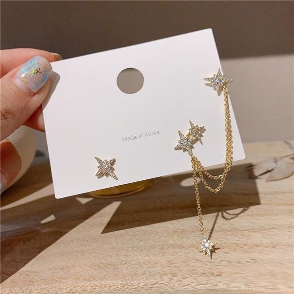 dangle & chandelier korean version of the temperament asymmetrical hexagon star earrings personality super fairy long tassel ear bone clip, Silver
dangle & chandelier korean version of the temperament asymmetrical hexagon star earrings personality super fairy long tassel ear bone clip, Silver