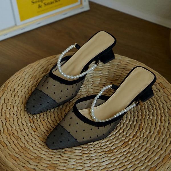 dress shoes square toe women black lace pumps pearl chains mule woman chic office lady working 4.5cm chunky med heels slippers
dress shoes square toe women black lace pumps pearl chains mule woman chic office lady working 4.5cm chunky med heels slippers