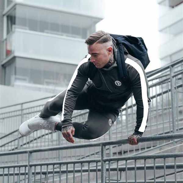 men's tracksuits track and field sports fitness suit leisure long sleeve running hoodie training pants men, Gray
men's tracksuits track and field sports fitness suit leisure long sleeve running hoodie training pants men, Gray
