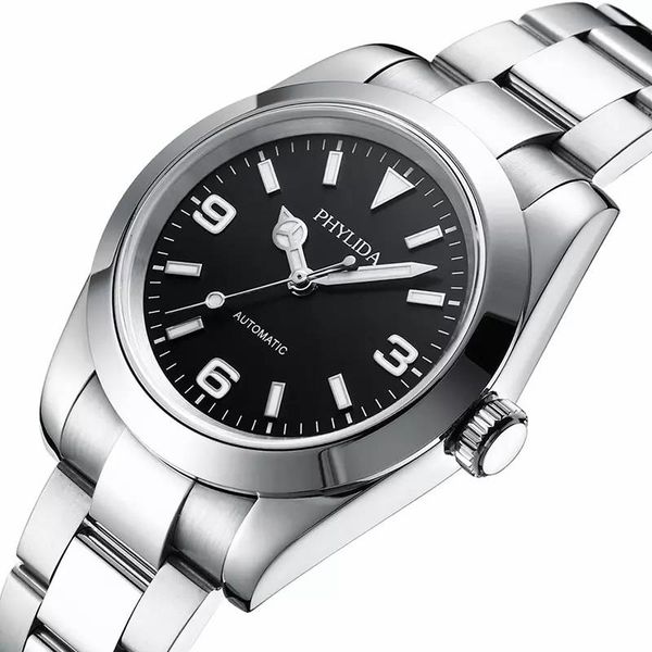 wristwatches phylida luxury men's watch 39mm automatic mechanical explorer homage black dial 100m water resistant, Slivery;brown
wristwatches phylida luxury men's watch 39mm automatic mechanical explorer homage black dial 100m water resistant, Slivery;brown