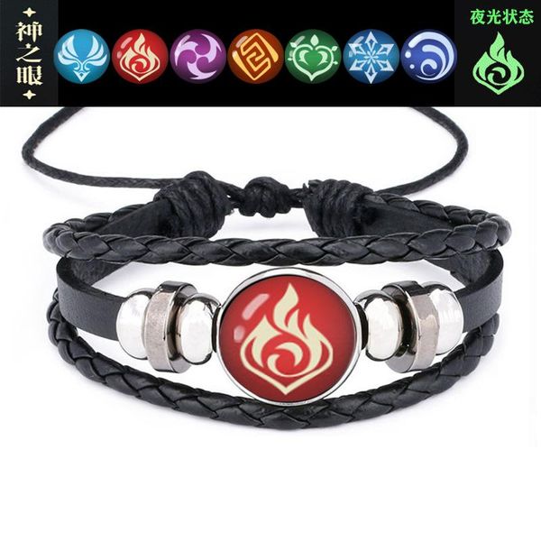 link, chain genshin luminous impact game cosplay prop eye of god water wind thunder fire rock bracelet jewelry accessories, Black
link, chain genshin luminous impact game cosplay prop eye of god water wind thunder fire rock bracelet jewelry accessories, Black