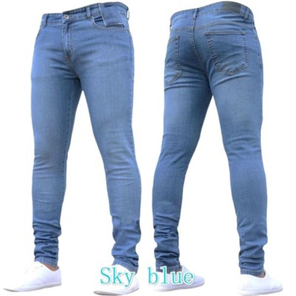 men's clothing solid jeans pants mid waist colorful blue black slim fit denim trousers for men hip hop streetwear 
men's clothing solid jeans pants mid waist colorful blue black slim fit denim trousers for men hip hop streetwear