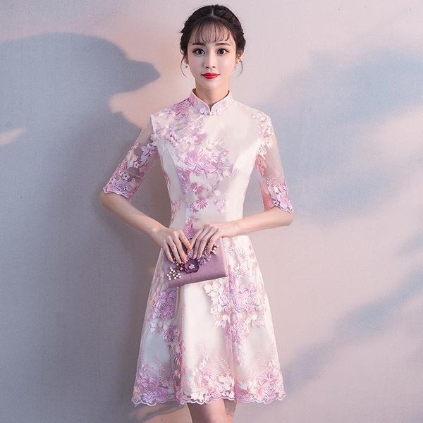 ethnic clothing vintage slim cheongsamexquisite mandarin collar qipao vestidos elegant lace dress summer ladies robe gown, Red
ethnic clothing vintage slim cheongsamexquisite mandarin collar qipao vestidos elegant lace dress summer ladies robe gown, Red
