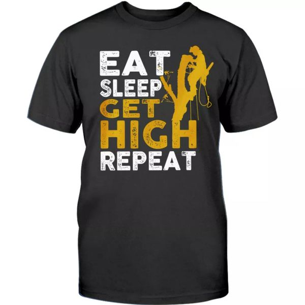funny arborist t-shirt tree trimmer climber logger tee gift eat sleep get high, White;black
funny arborist t-shirt tree trimmer climber logger tee gift eat sleep get high, White;black