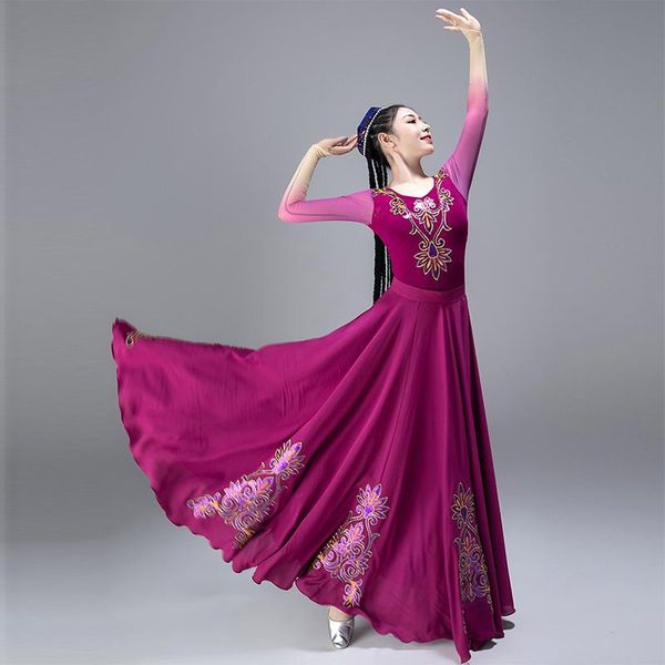 ethnic clothing uygur dance dress performance female xinjiang art test big swing skirt minority grading, Red
ethnic clothing uygur dance dress performance female xinjiang art test big swing skirt minority grading, Red