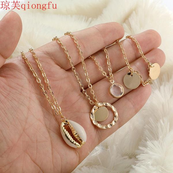 chains fashion shell necklace creative sequins 2021 jewelry crystal geometric multilayer women retro beach style metal, Silver
chains fashion shell necklace creative sequins 2021 jewelry crystal geometric multilayer women retro beach style metal, Silver