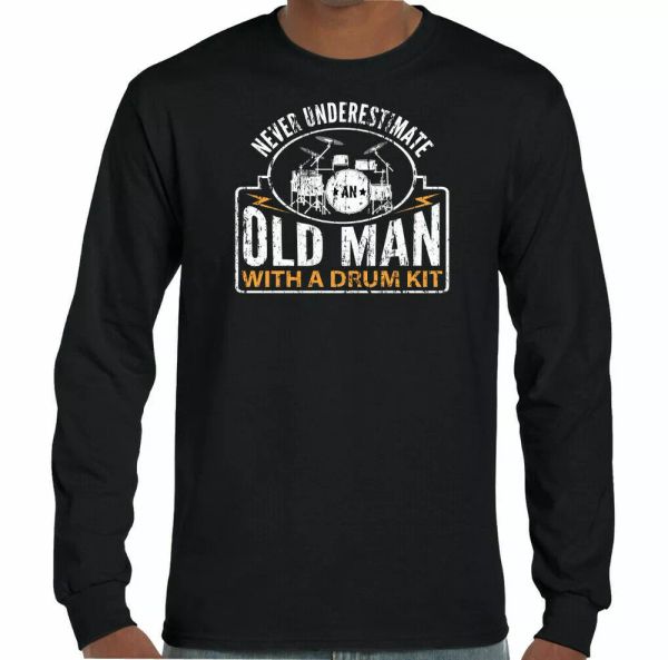 drumming t-shirt never underestimate an old man drum kit mens funny drummer top, White;black
drumming t-shirt never underestimate an old man drum kit mens funny drummer top, White;black