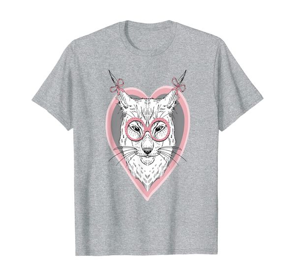 hand drawn portrait of lynx girl hipster in heart t-shirt, White;black 
hand drawn portrait of lynx girl hipster in heart t-shirt, White;black