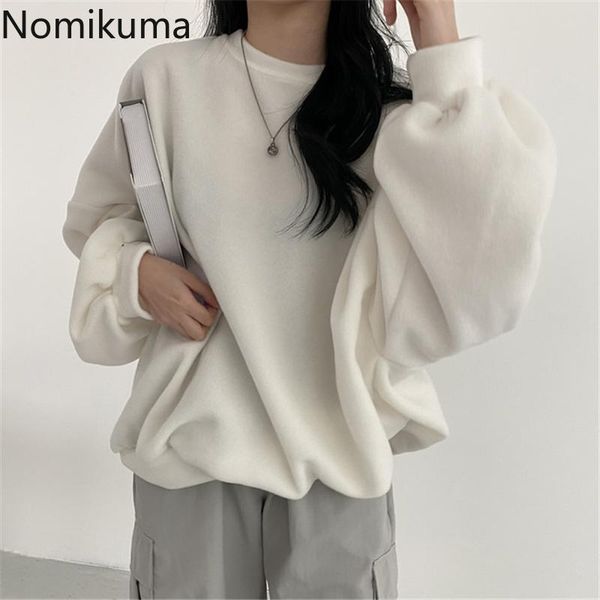 women's hoodies & sweatshirts nomikuma causal solid women pullover sweatshirt autumn winter oversized jumper 2021 long sleeve femme 6d2, Black
women's hoodies & sweatshirts nomikuma causal solid women pullover sweatshirt autumn winter oversized jumper 2021 long sleeve femme 6d2, Black