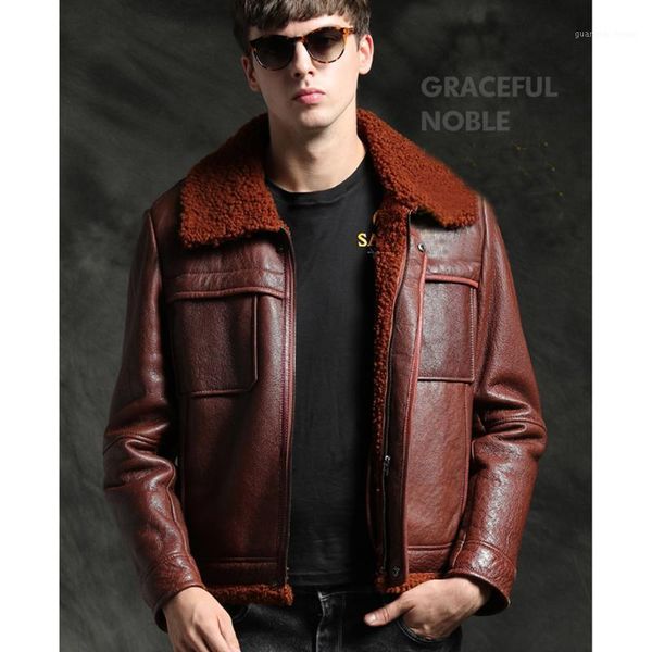 brown sheepskin quality fur shearling coat men real natural winter warm jackets thicken genuine leather outwear men's & faux, Black
brown sheepskin quality fur shearling coat men real natural winter warm jackets thicken genuine leather outwear men's & faux, Black