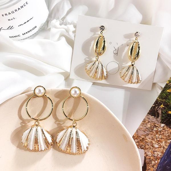 dangle & chandelier fashion silver needle shell drop earrings for women metro geometric round pearl sea jewelry
dangle & chandelier fashion silver needle shell drop earrings for women metro geometric round pearl sea jewelry