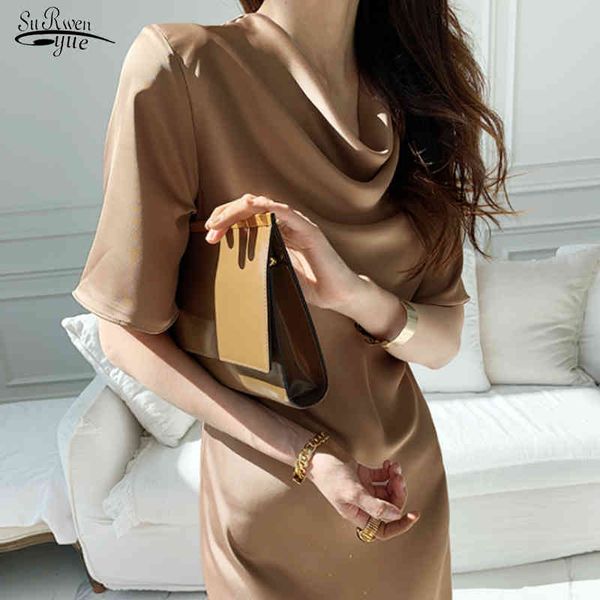 summer short sleeve dress women vintage pile collar party high waist solid color satin long es robe femme 13567 210508, Black;gray
summer short sleeve dress women vintage pile collar party high waist solid color satin long es robe femme 13567 210508, Black;gray