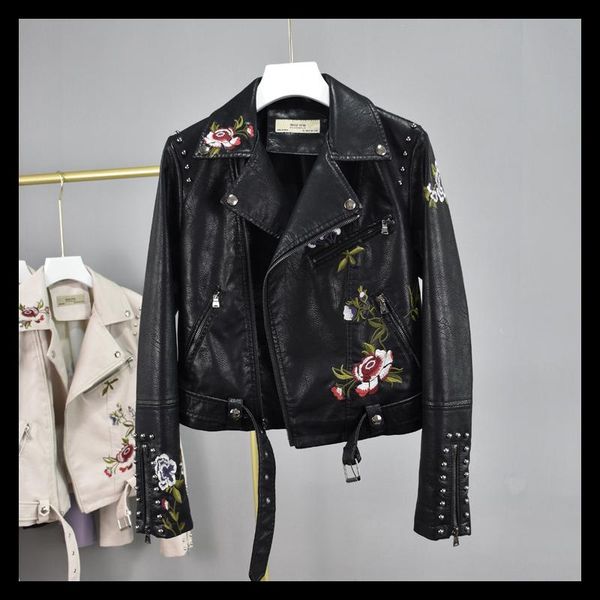women's leather & faux women jacket clothing fall rivet suit collar embroidered belt personality short locomotive coat black pu -40
women's leather & faux women jacket clothing fall rivet suit collar embroidered belt personality short locomotive coat black pu -40