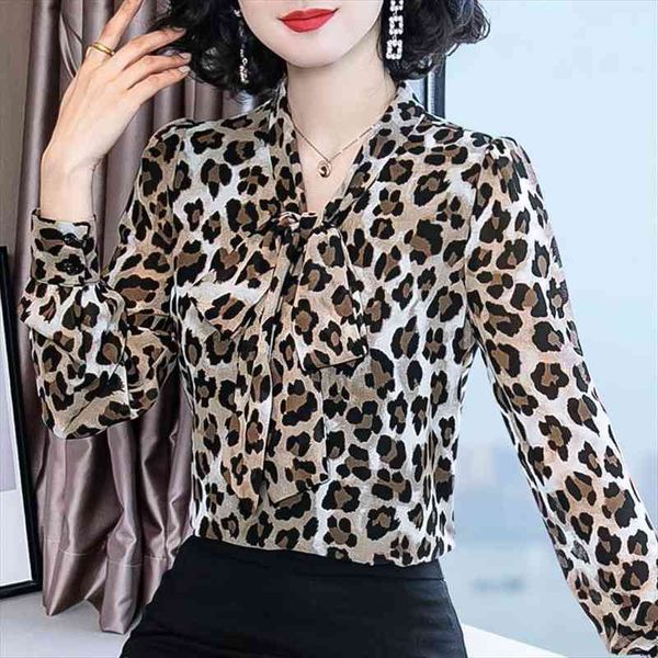 long sleeved autumn leopard print womens shirt chiffon blusas ropa de mujer, White
long sleeved autumn leopard print womens shirt chiffon blusas ropa de mujer, White